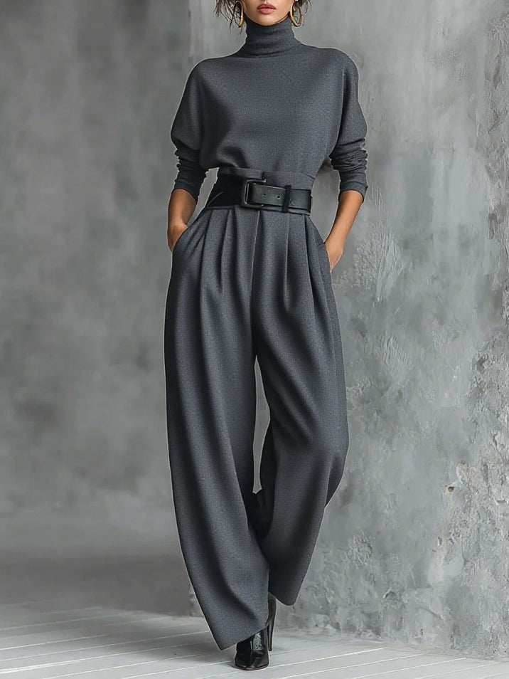 Claire Marceaux | Ensemble Col Roulé et Pantalon Droit Cyrielle