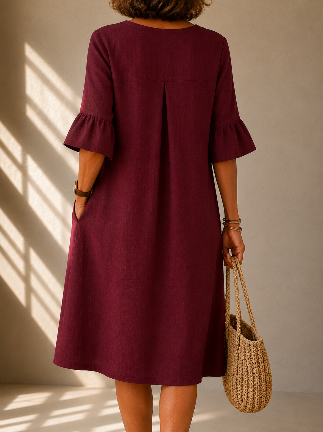 Robe Boutonnée Manches Volantées Brigitte