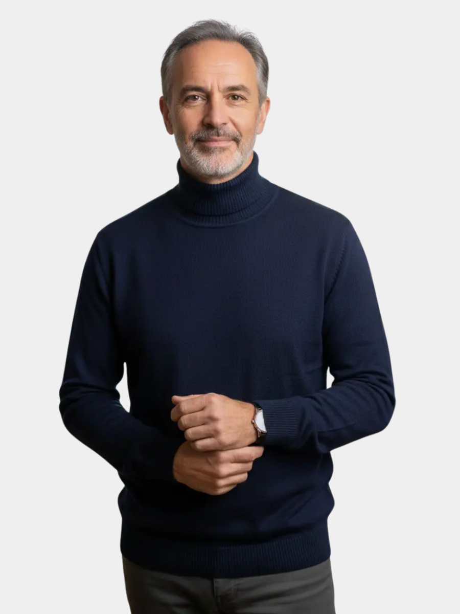 PULL EN MAILLE À COL ROULÉ POUR HOMME
