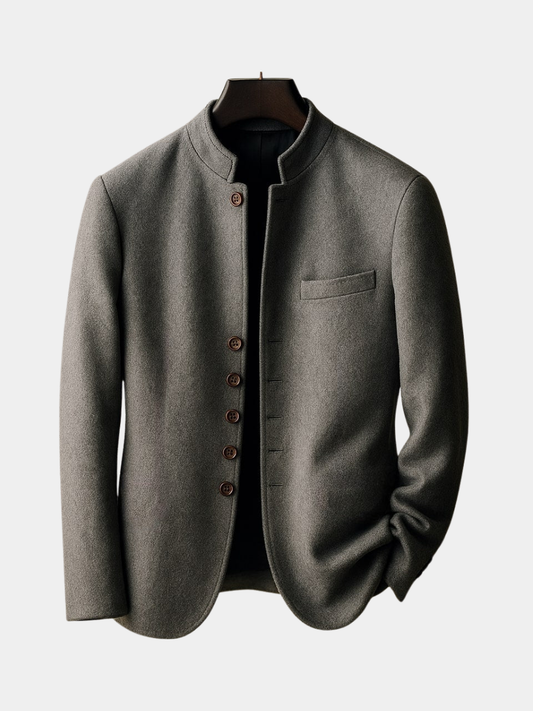 VESTE EN LAINE AVEC COL DROIT