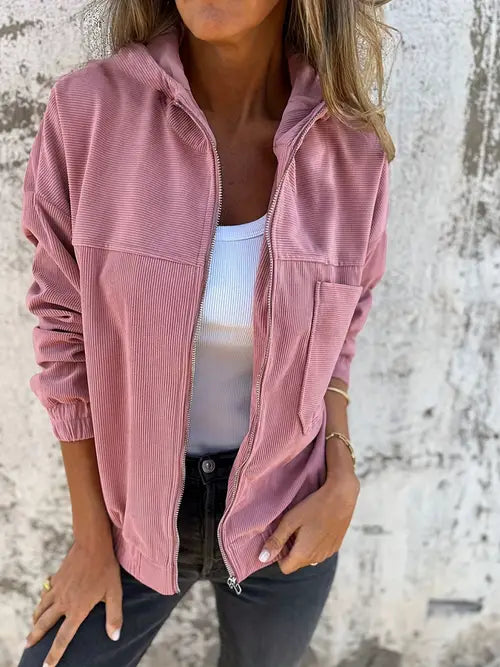 Veste décontractée en velours côtelé pour femme