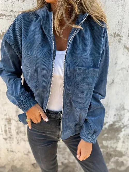Veste décontractée en velours côtelé pour femme