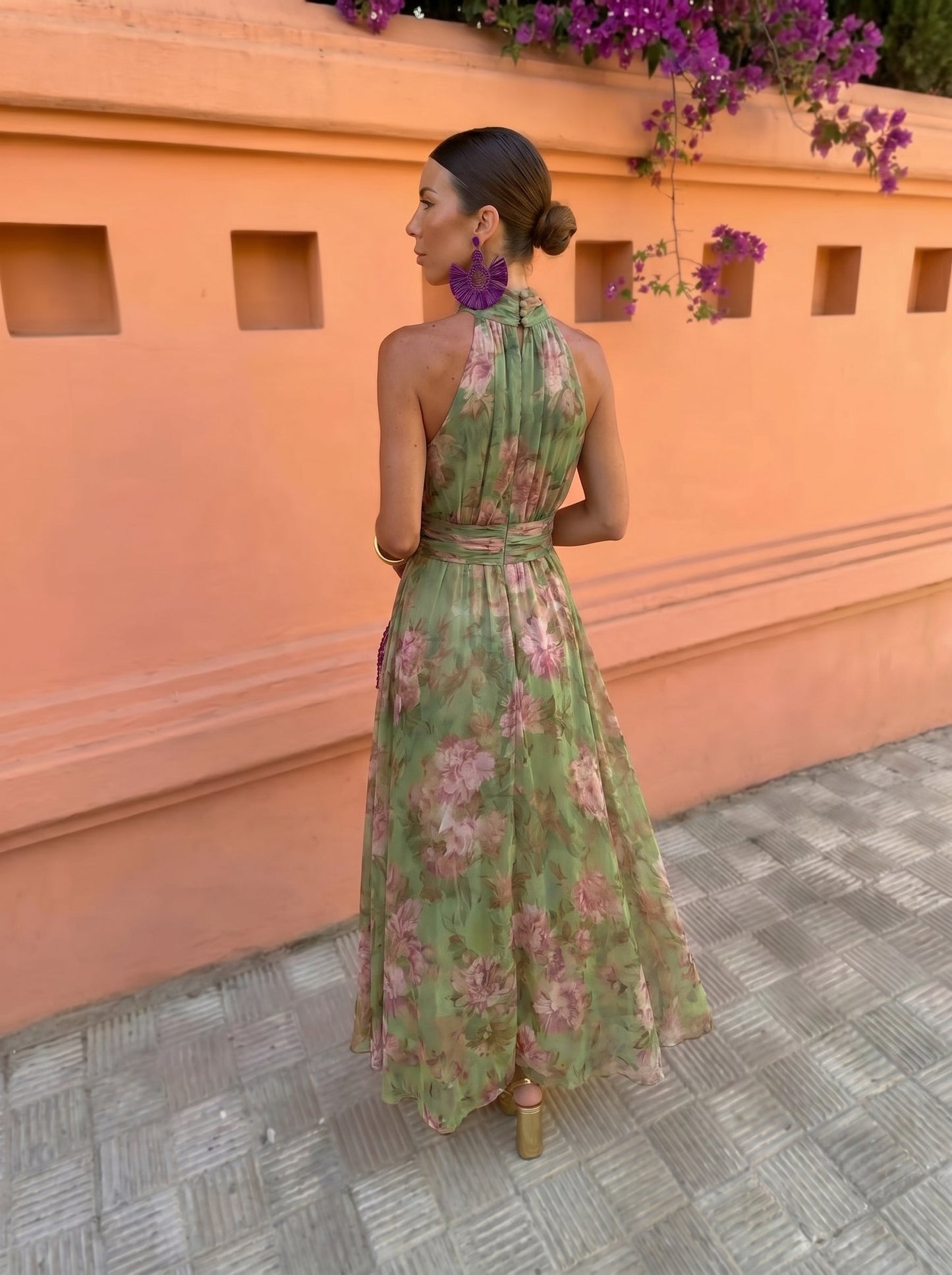 Robe Longue Fleurie Encolure Plongeante Sandrine