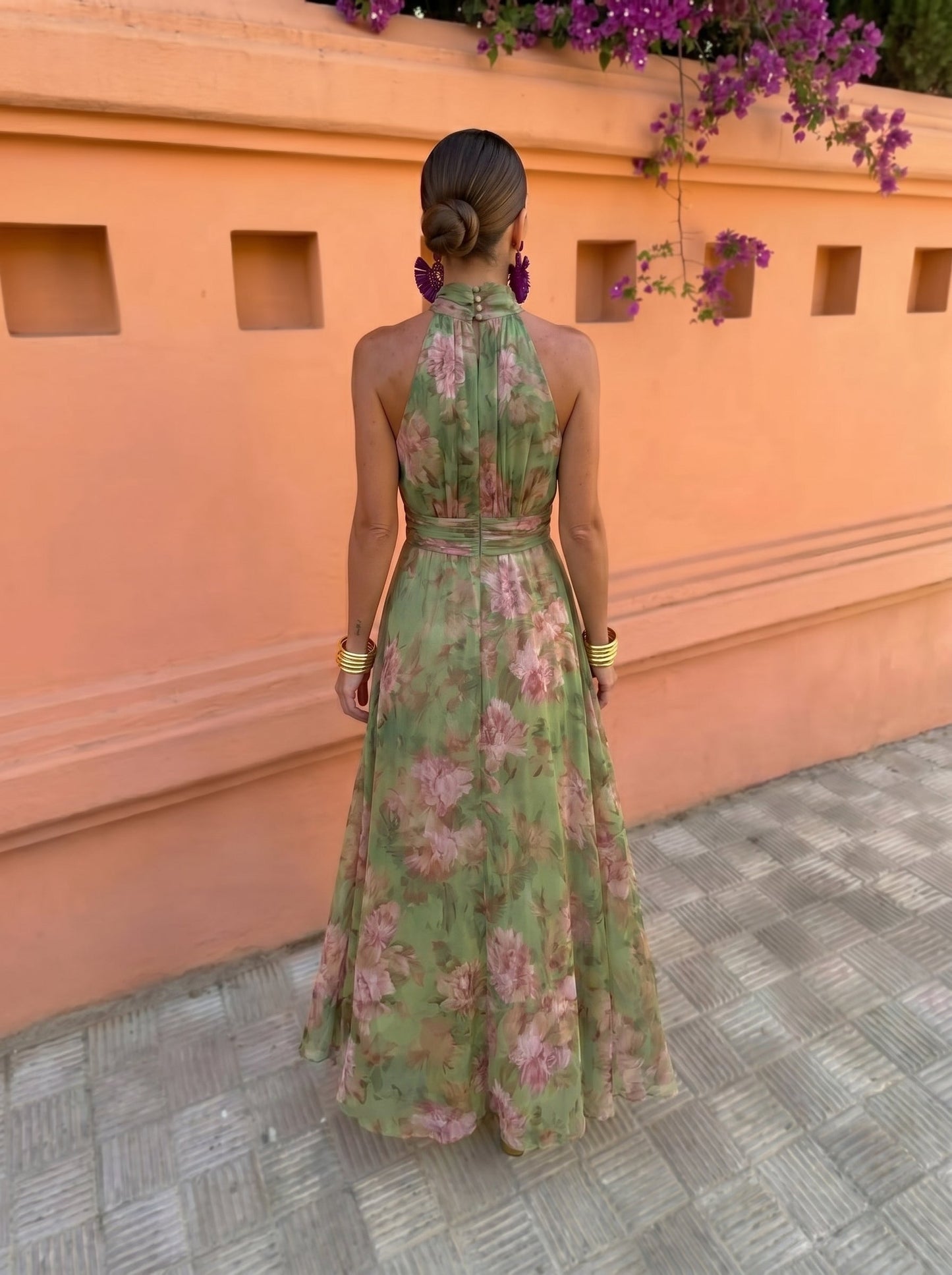 Robe Longue Fleurie Encolure Plongeante Sandrine