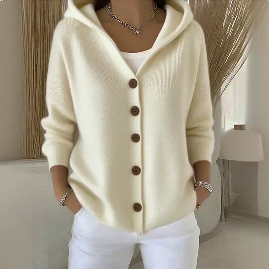 Rosalie - Gilet en Maille à Capuche