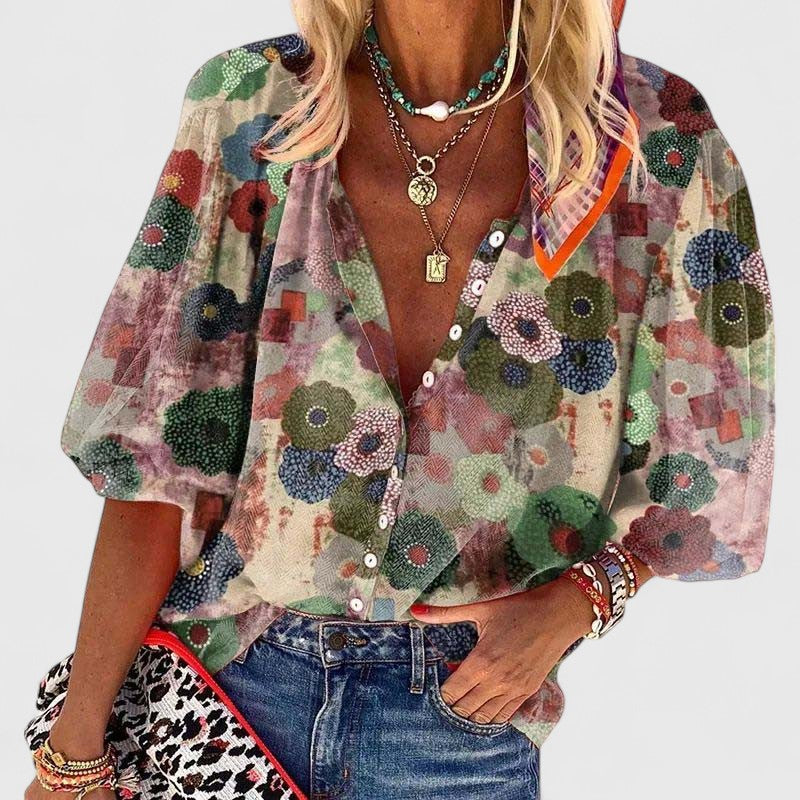 Claire Marceaux | Blouse Estivale Colorée Nicole