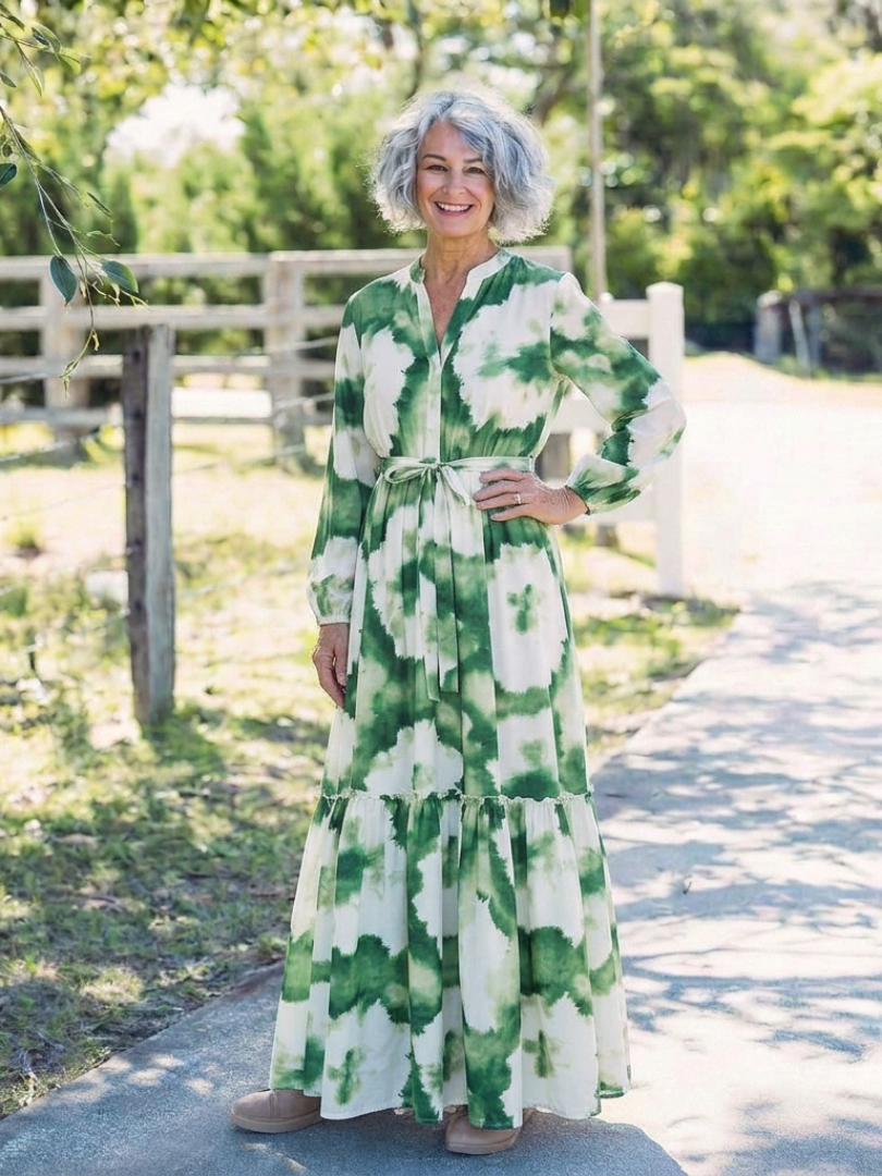 Robe Maxi à Manches Longues Sabine