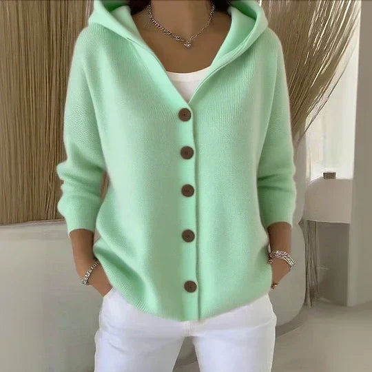 Rosalie - Gilet en Maille à Capuche