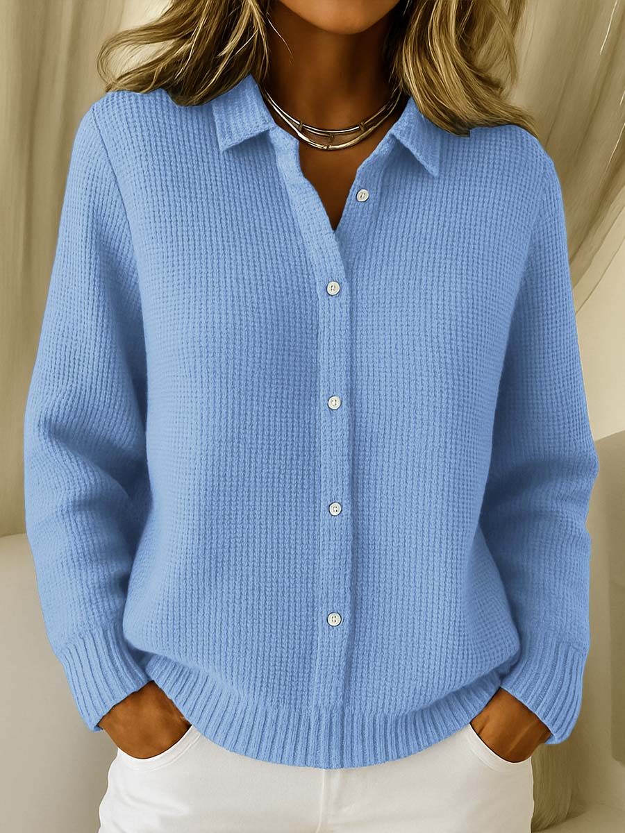Carmen - Gilet en Maille Texturé à Boutons