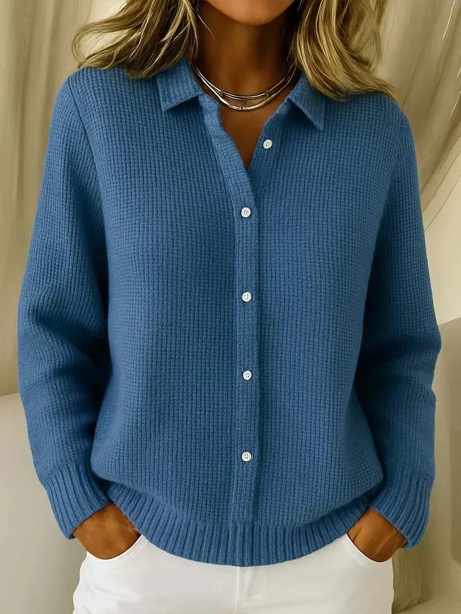 Carmen - Gilet en Maille Texturé à Boutons