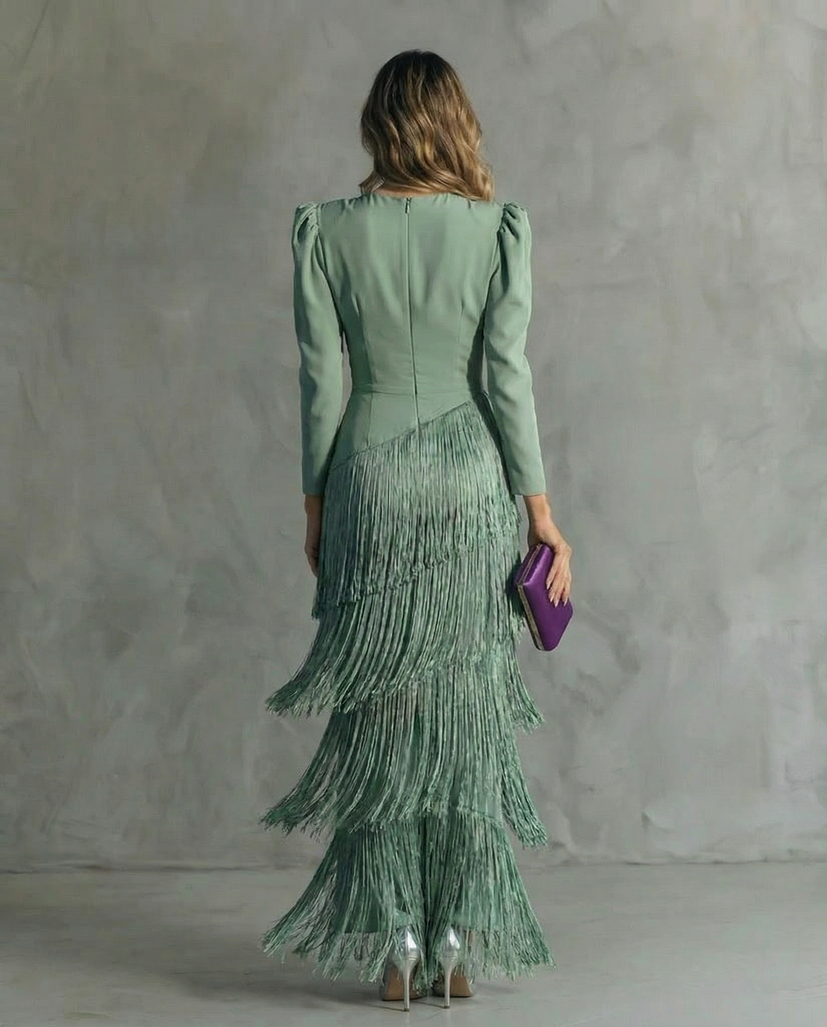 Clarisse | Robe Élégante à Manches Franges