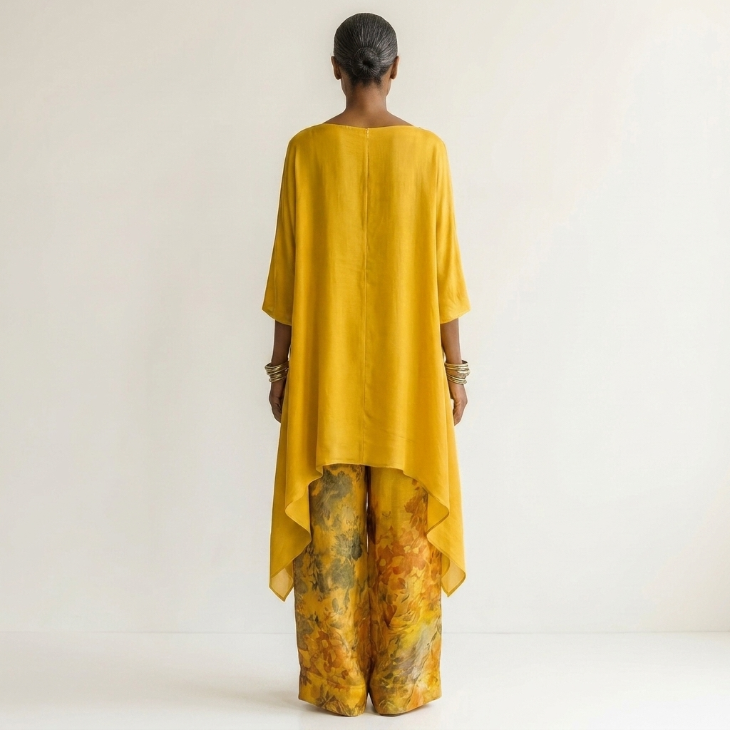Solène | Ensemble Asymétrique en Coton-Soie