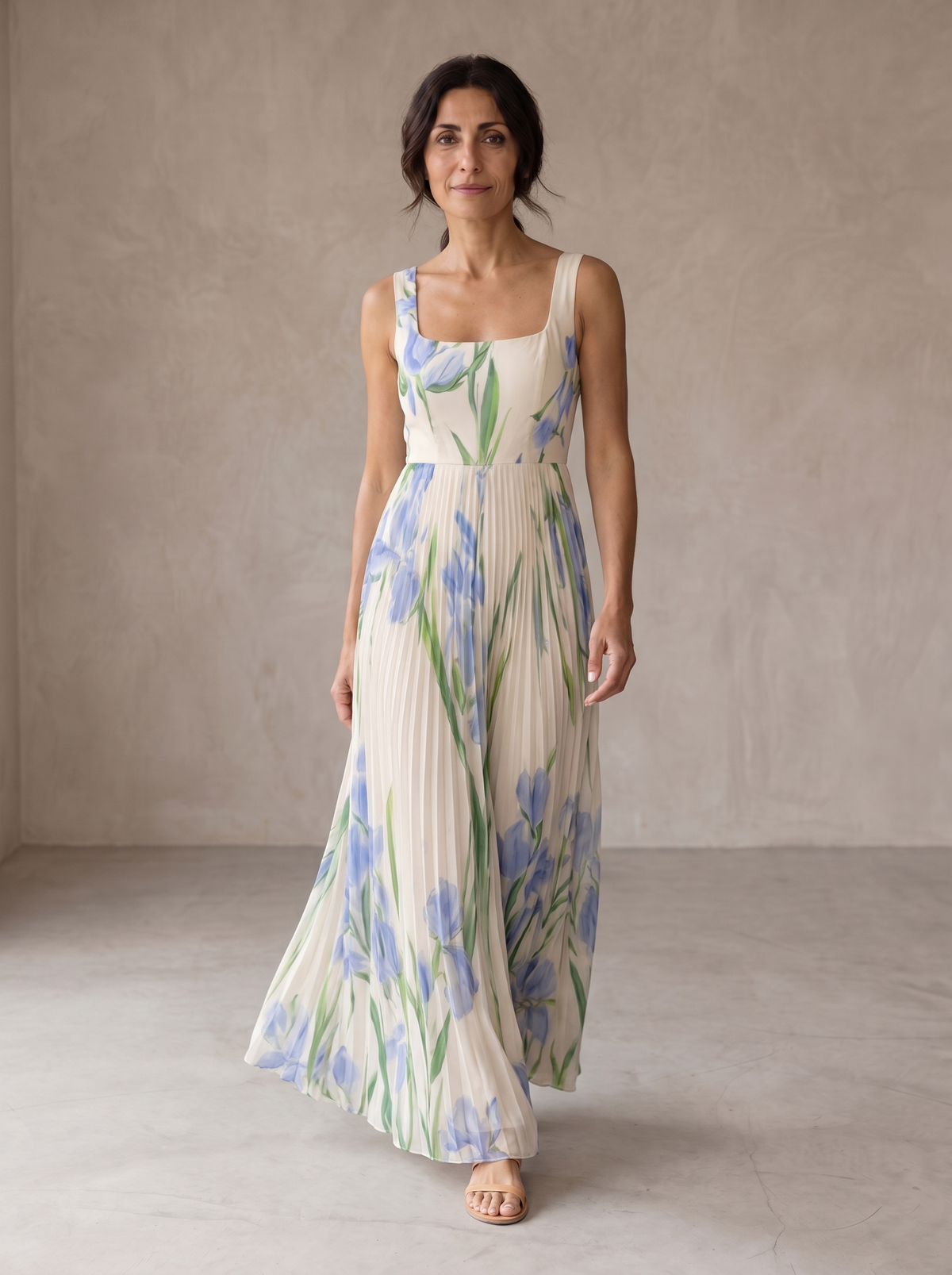 Oriane | Robe Maxi Trapèze Fleurie