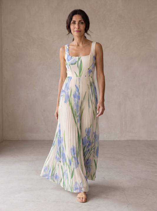 Oriane | Robe Maxi Trapèze Fleurie