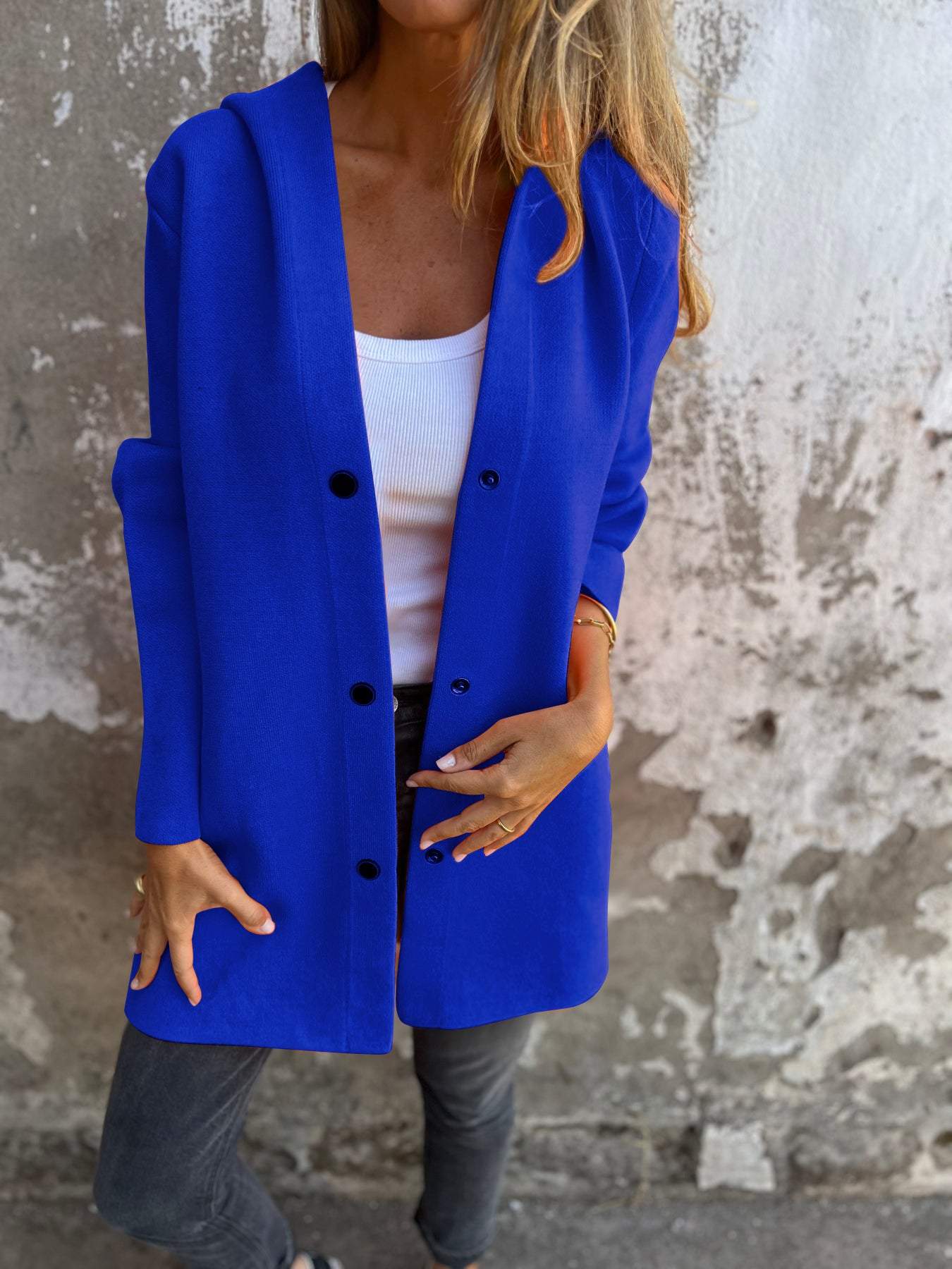 GILET LONG CHIC AVEC CAPUCHE