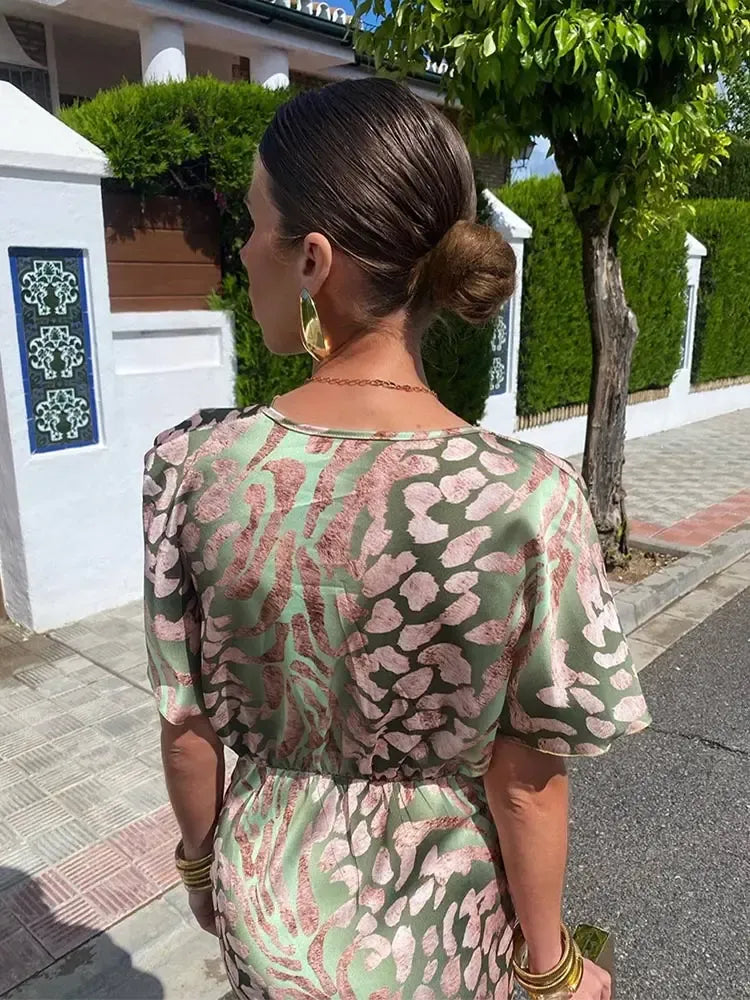 Robe Mi-Longue Imprimée Cuivrée Amélie