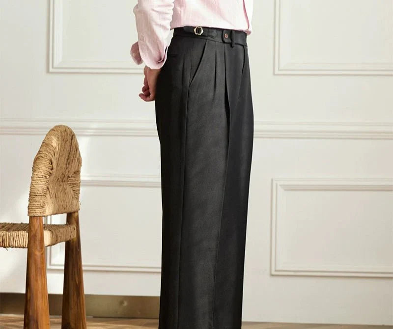 Pantalon fluide taille haute élégant