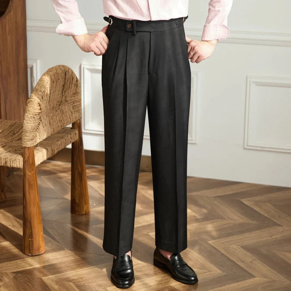 Pantalon fluide taille haute élégant