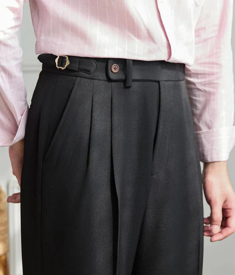 Pantalon fluide taille haute élégant